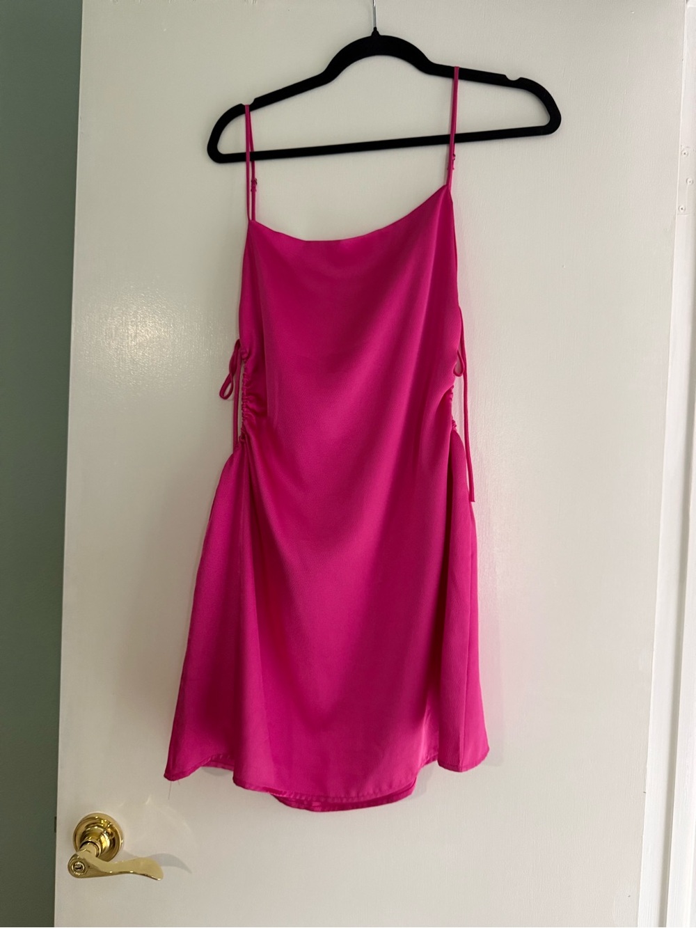 VICI Hot Pink Slip Dress with Side Tie Details